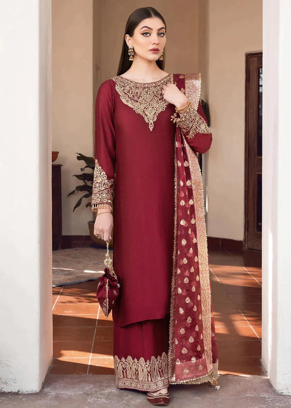 3 Piece Shamooz Silk With Organza Jacquard Banarsi Duppatta