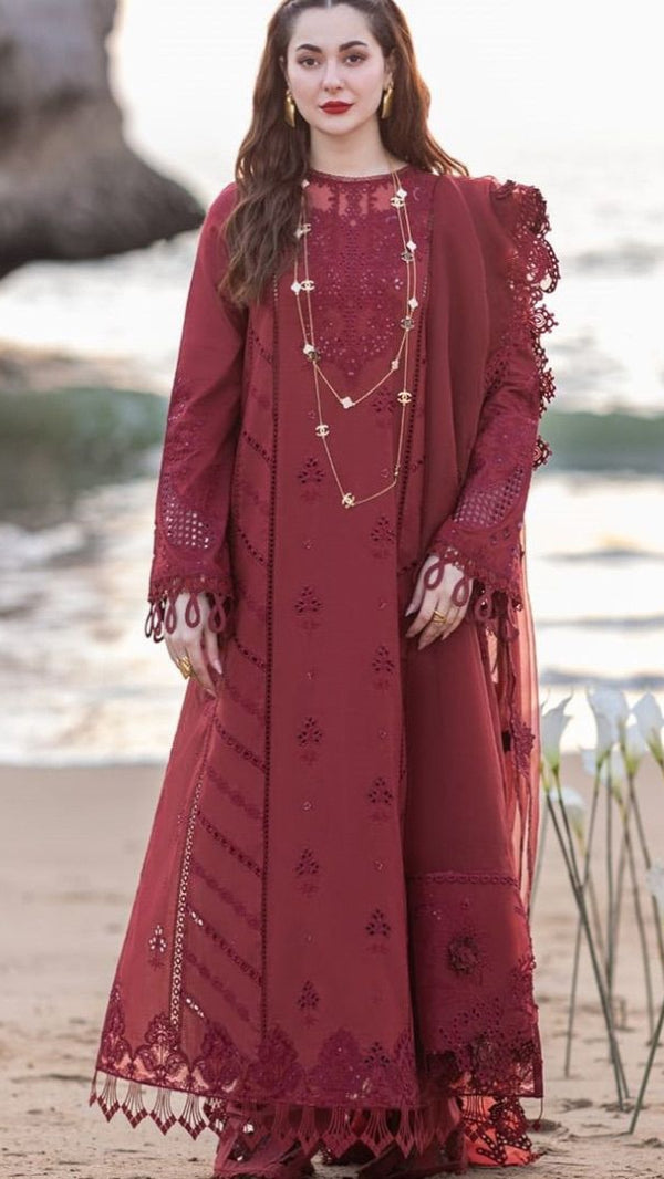 3PC  Winter Dhanak Suit with Heavy Embroidered Shawl