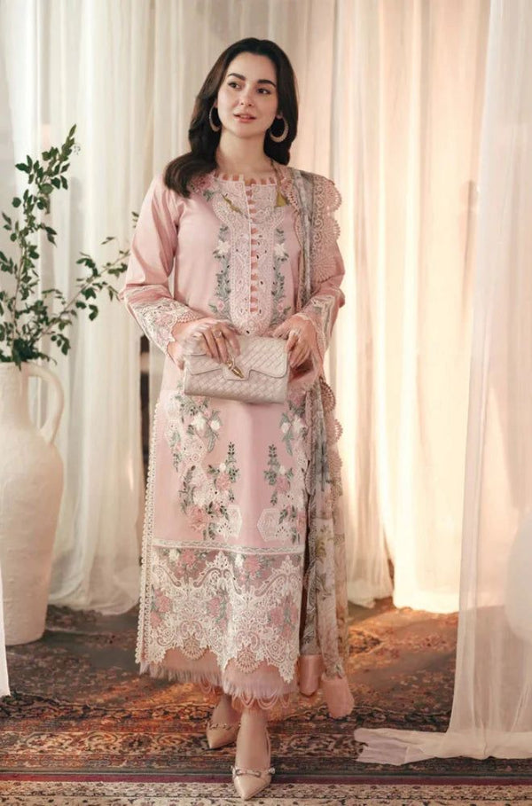 Luxury Dhank Embroidered 3PC Suit with Shawl (Replica)