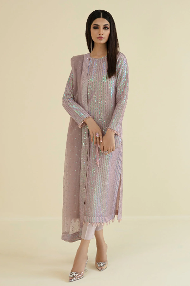 Baroque Heavy Embroidered Net unstitch with Ready to Wear Dupata